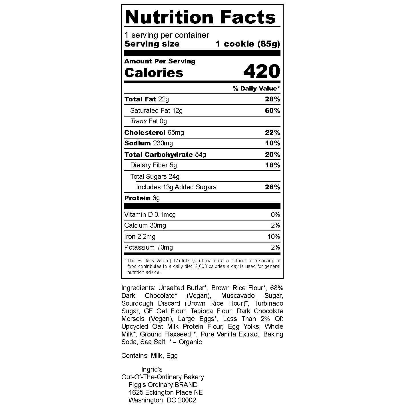 Sourdough Chocolate Chip Cookies - 4-Pack of 3oz. cookies